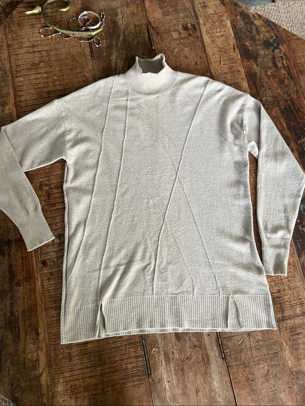 Classic oatmeal coloured pullover sweater